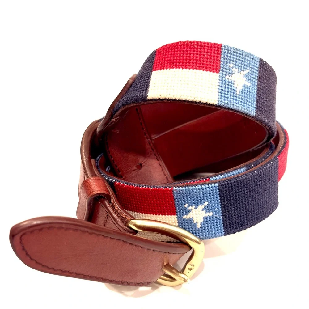 Asher Riley Needlepoint Men's Belt 38 Handmade